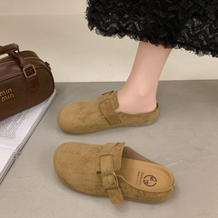 复古懒人新款舒适包头日系外穿脚蹬女夏季半一拖鞋百搭勃2025肯鞋