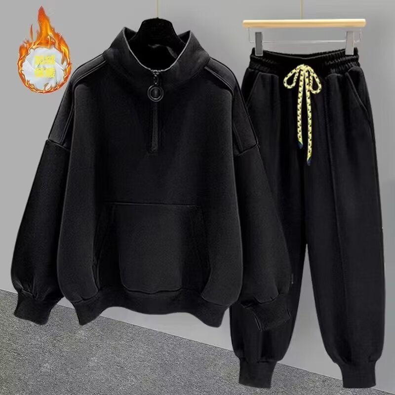 American Style Retro High Neck Half Zip Pullover Sweatshirt Men's fleece-lined Thickened Design Cool Style Men's suit Autumn American Style Retro High Neck Half Zip Pullover Sweatshirt Men's fleece-lined Thickened Design Cool Style Men's suit Autumn
