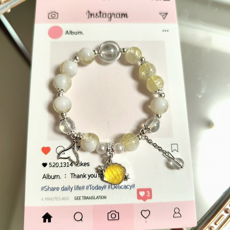 新中式蝴蝶手链女毛球小众高级感国风串珠手串学生闺蜜手饰批发_