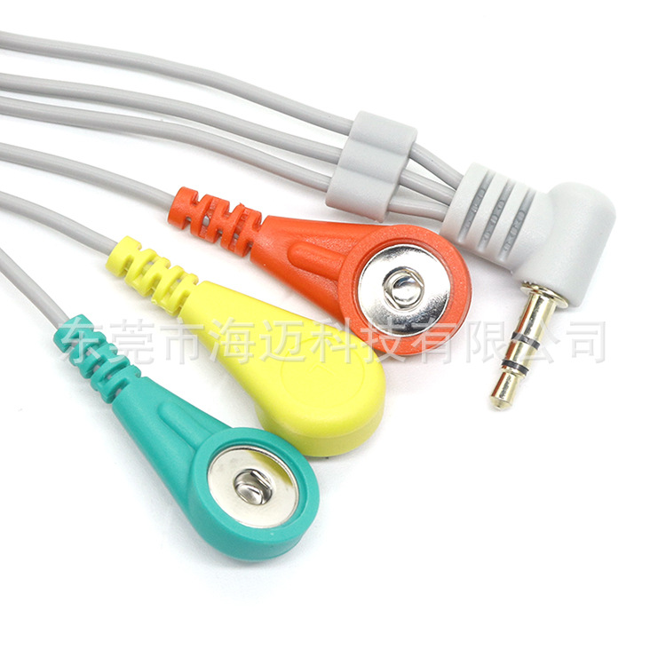 发热电极导联线 3.5耳机头转4.0电极扣一拖三养生理疗线 按摩配件