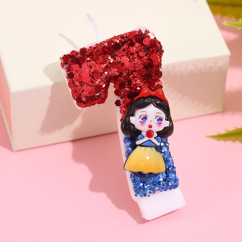 Amazon 白雪姫デジタルキャンドル青と白のカラーマッチング誕生日ケーキキャンドルクリエイティブ超光沢のあるキャンドル|undefined