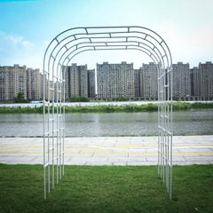 Arched Flower Trellis, Plastic Covered Archway Garden Rose Climbing Support, Outdoor Iron Rose Climbing Trellis, Courtyard Frame