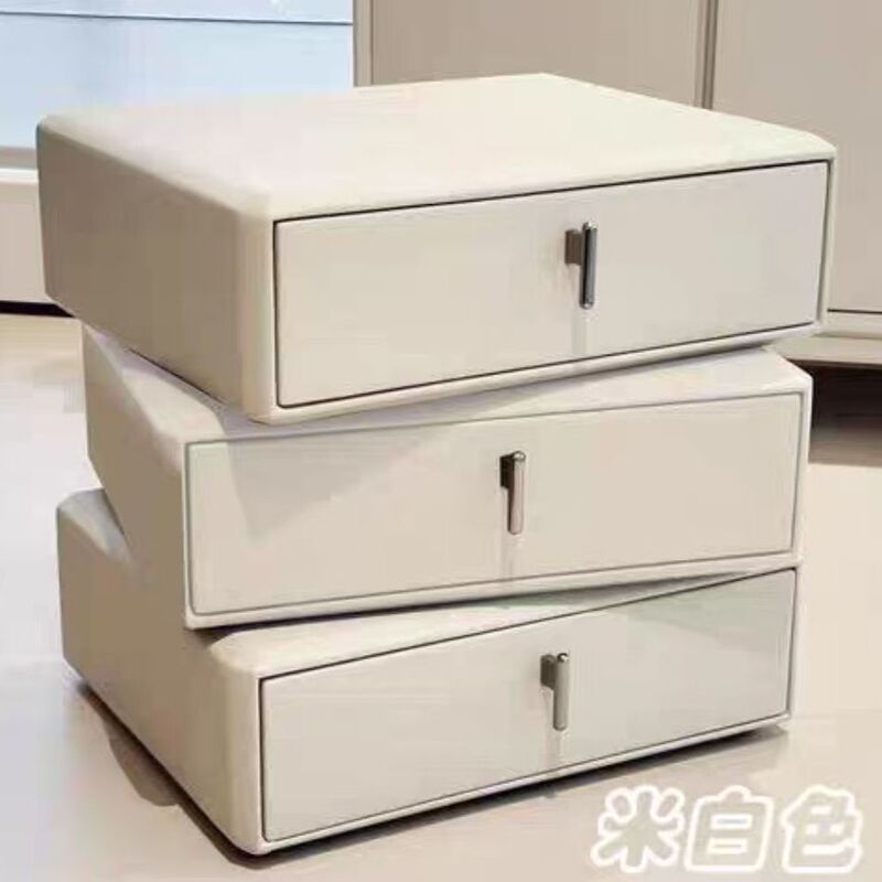 全实木意式奶油卧室三层可旋转床头柜床边柜简约现代360度旋转|undefined