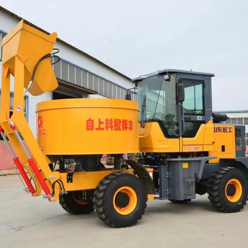 厂家直发2.2立方自上料平口搅拌车3立方小型四驱混凝土移动搅拌机