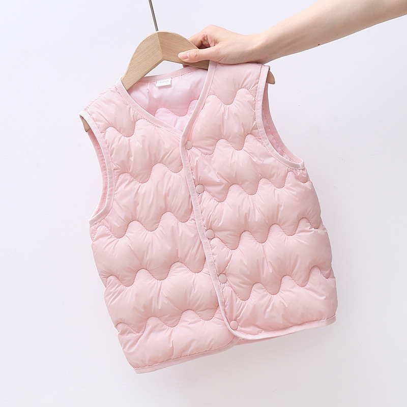 Otoño y invierno nuevos chalecos de niños de moda para niños de mediana edad, ropa de algodón delgada, chalecos de ropa interior y ropa exterior