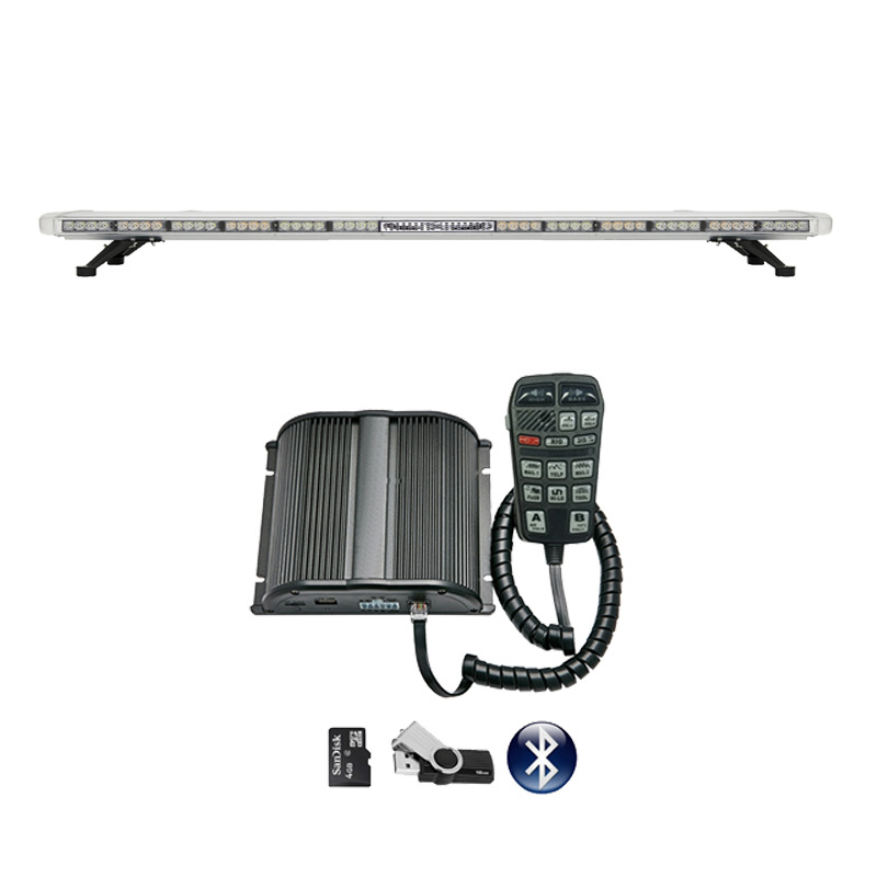 Car LED warning light bar, Bluetooth MP3 siren speaker 1.6m strobe light 8400-4C