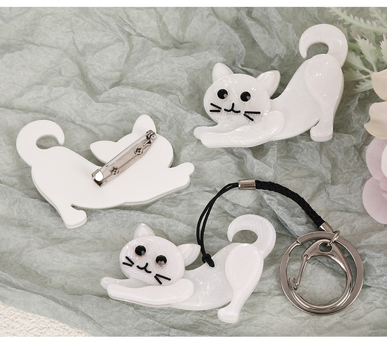 Simple Style Cat Arylic Stoving Varnish Women's Brooches display picture 2