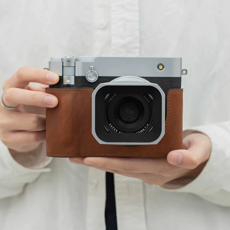 Ручная сумка для фотоаппарата, совместимый защитный чехол, кожаный кейс, натуральная кожа, x100