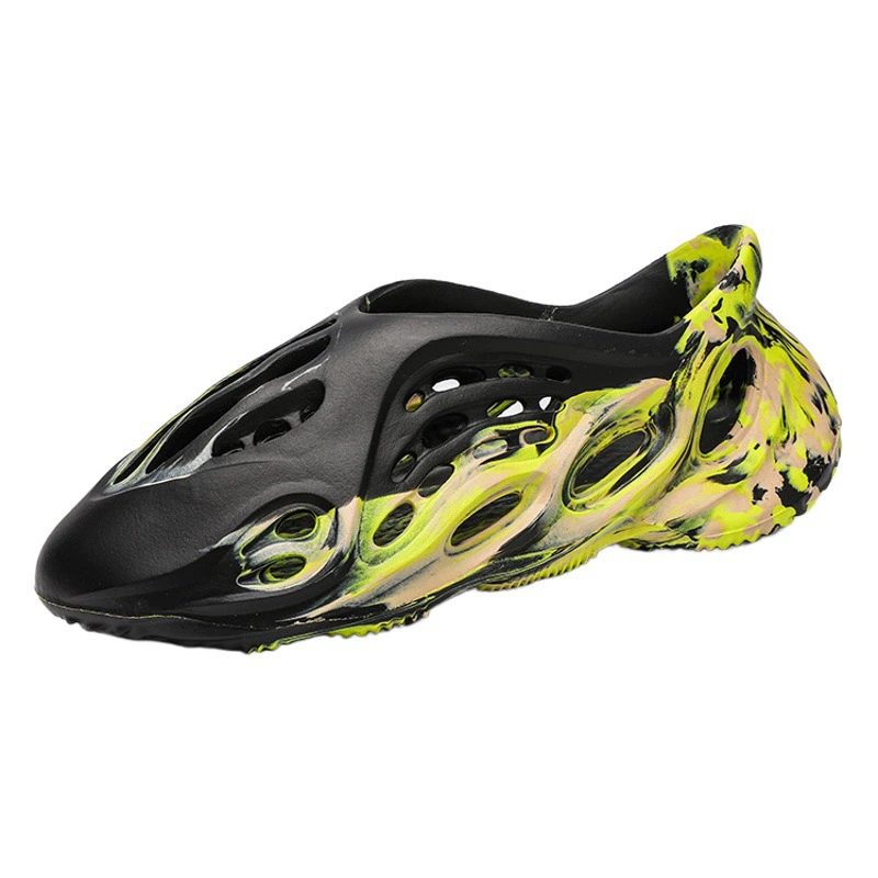 Обувь для родителей и детей, камуфляжная обувь с кокосовыми отверстиями, весна и лето, новая трансграничная пляжная обувь для пар, полые повседневные сандалии с закрытым носком, мужские