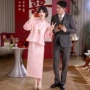 婚嫁长袖喜庆提花旗袍