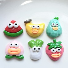 卡通搞怪水果丑娃树脂配件 diy奶油胶自制手机壳发饰发夹饰品材料