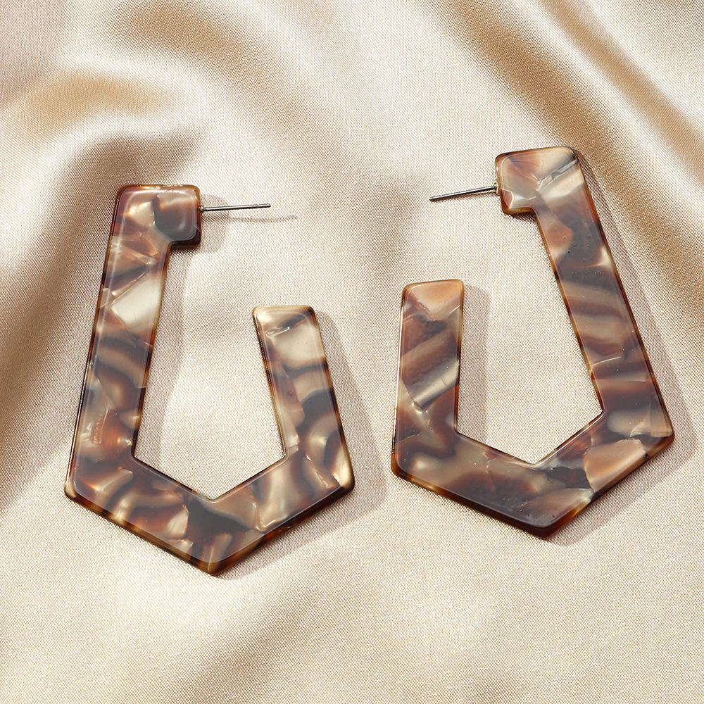 Naizhu European And American Popular Ornament Graceful Personality Acrylic Earrings Irregular Color Earrings Factory Wholesale display picture 12