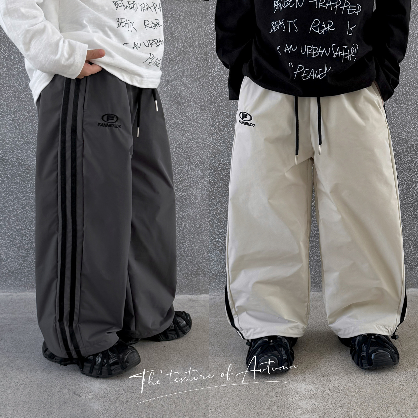 【Spring and Autumn Special Clearance】Playful Rabbit Boys' Autumn Korean Style Letter Embroidered Long Pants with Drawstring Children's Sports Pants