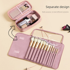 化妝包二合一可拆分便攜大容量摺疊防水化妝刷整理收納包洗漱包