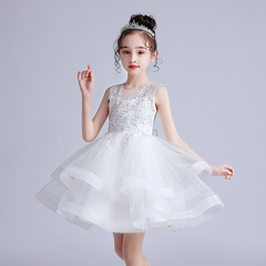 Children's Princess Dress Summer Little Girl Birthday Wedding Ball Gown Six One Fashion Show Host Performance Dress