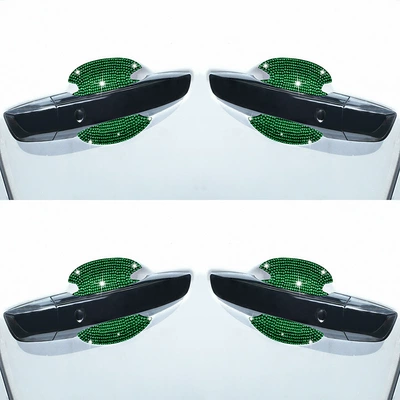 Other Automotive Interior Supplies – with Diamonds, Anti-Scratch Handle Sticker - door-bowl-4-piecesset-green-diamond-large-size