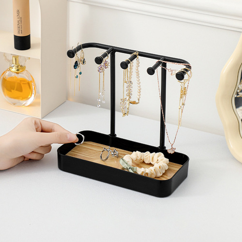 Jewelry storage rack, white multifunctional necklace rack, ring storage box, dressing table, household jewelry rack, earring rack