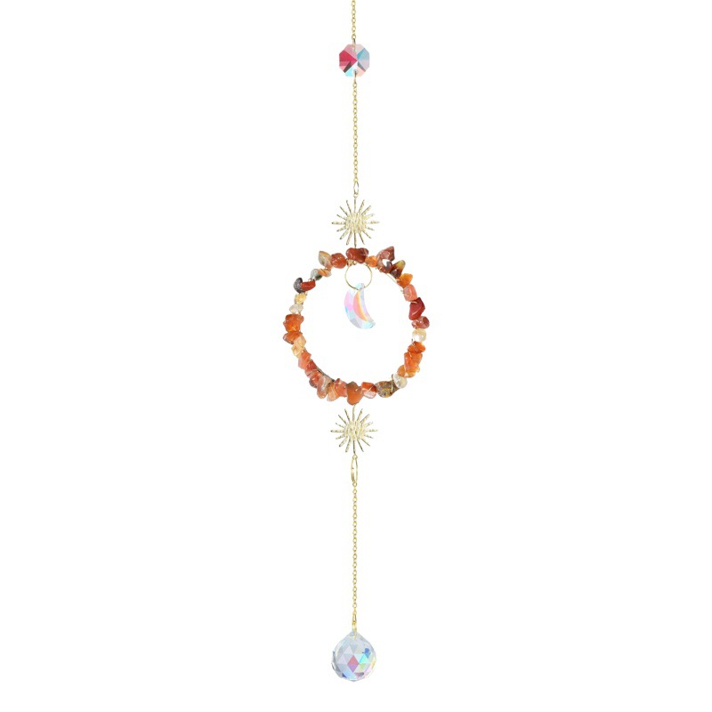 Suministro directo de fábrica Amazon suministro transfronterizo Arco Iris jardín decoración natural grava cristal Sun Catcher colgante
