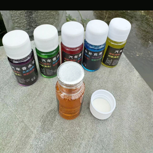 Wholesale Car Fragrance 10ml Refill Liquid Colorful Car Air Freshener Refill Pack Transparent Glass Air Freshener 40g