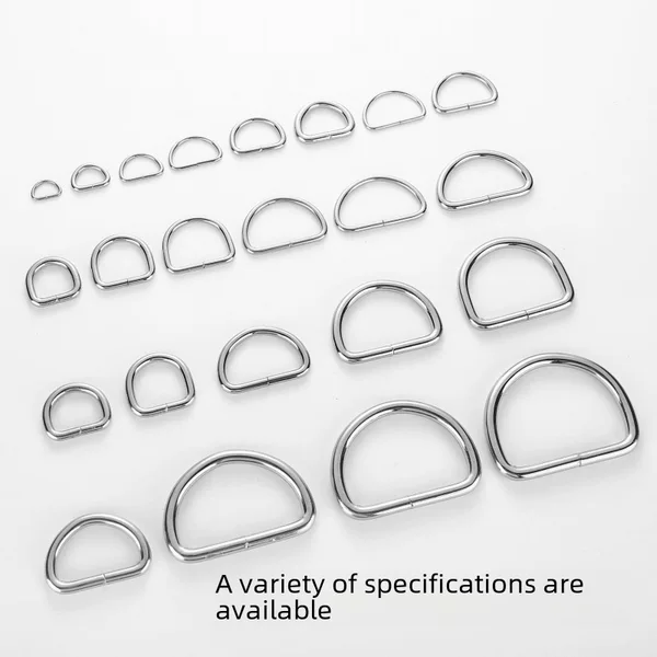 Luggage hardware accessories manufacturers D-buckle metal semi-ring D-shaped buckle iron ring D-shaped horseshoe buckle