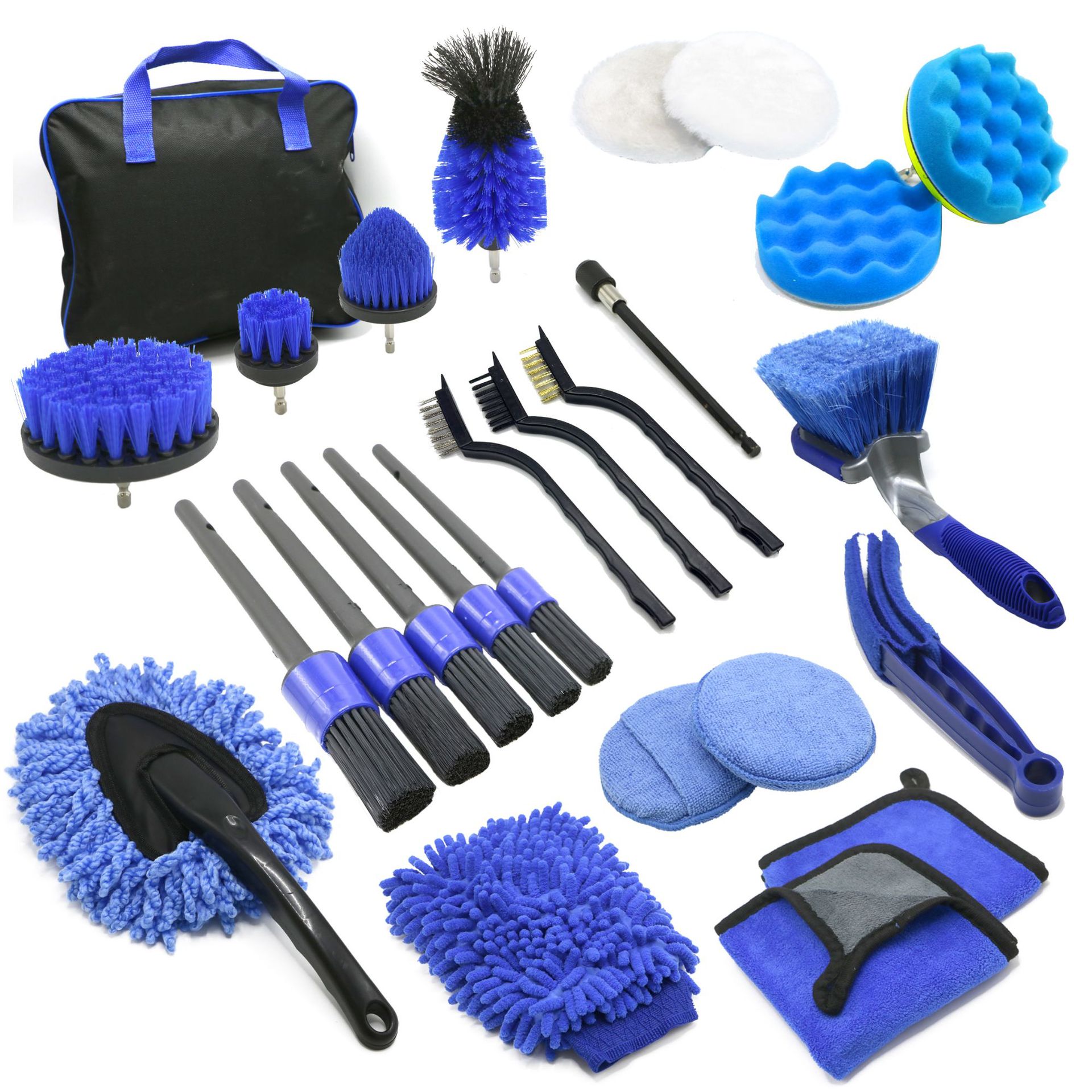 工厂直售电钻刷27件套家居汽车清洁瓷砖洗车美容打蜡工具刷套装