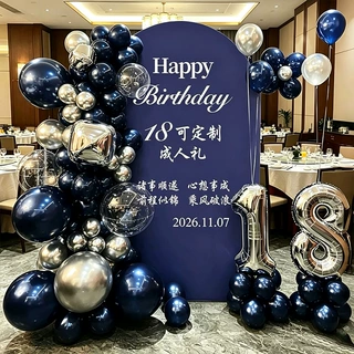男孩18岁成人礼生日派对场景布置酒店包厢氛围感装饰背景kt板定制