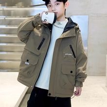 童装秋款冲锋衣外套2025新款双面穿时髦男孩装洋气中大儿童网红潮