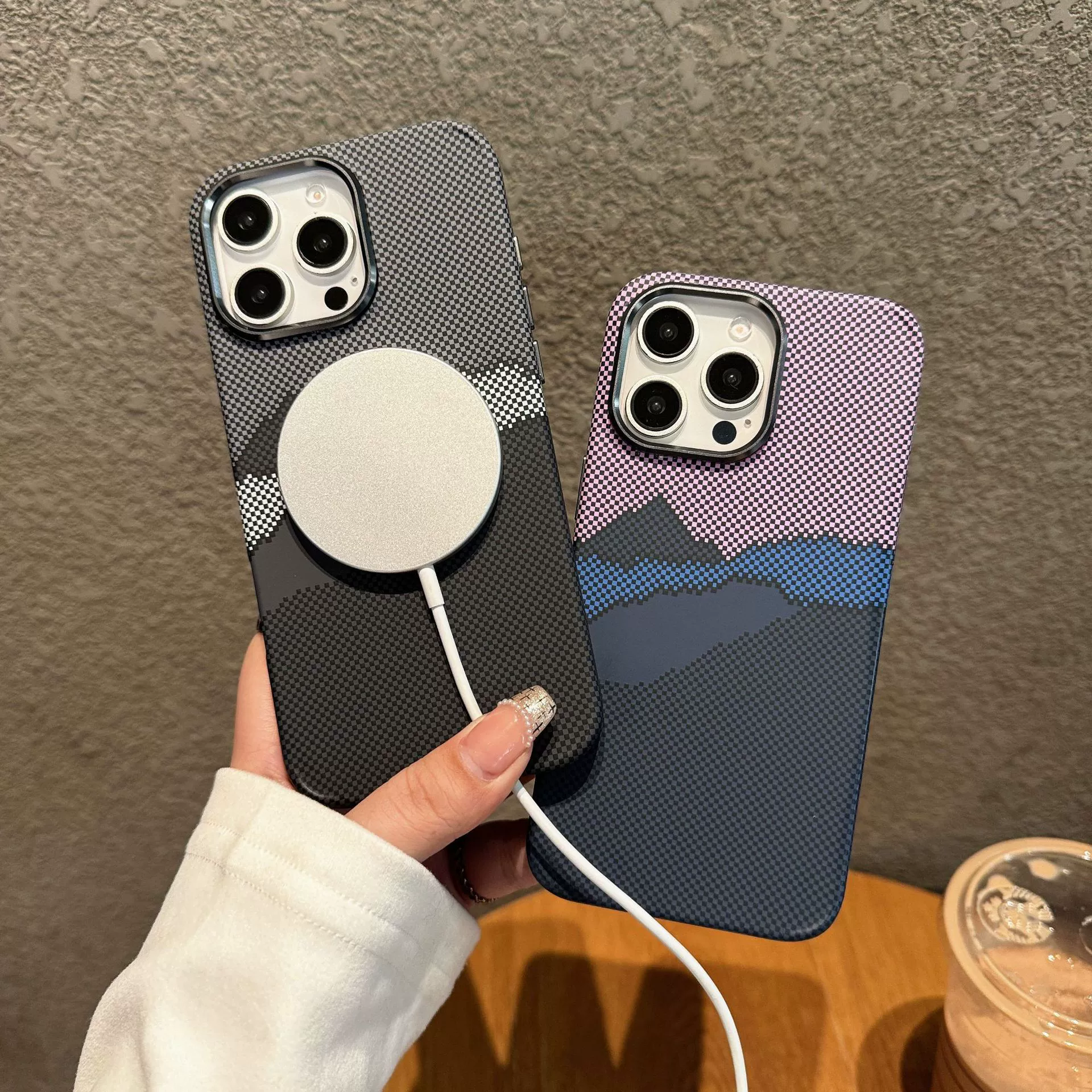 Чехол для телефона (совместимый с Apple) рисунок Cafera, ПК, магнитная опция, для iPhone 11–16