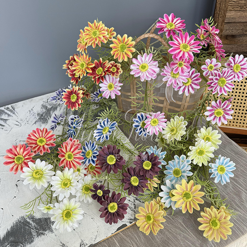 Ins 작은 신선한 느낌 여름 국화 3D 데이지 국화 꽃 가짜 꽃 장식 웨딩 장식 사진 소품