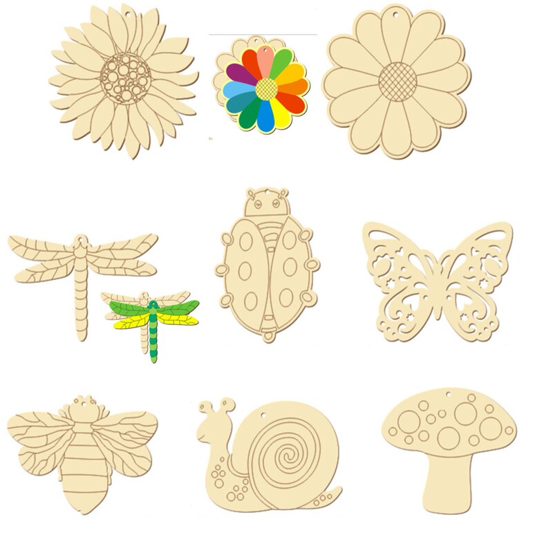 Wooden small animal shape pendant creative crafts laser engraving home decoration small wood chip manufacturers wholesale Wooden small animal shape pendant creative crafts laser engraving home decoration small wood chip manufacturers wholesale