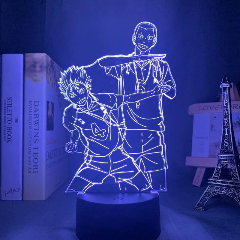 Акриловая ночная LED-лампа с волейболом, минифигура, 3D, подарок на день рождения