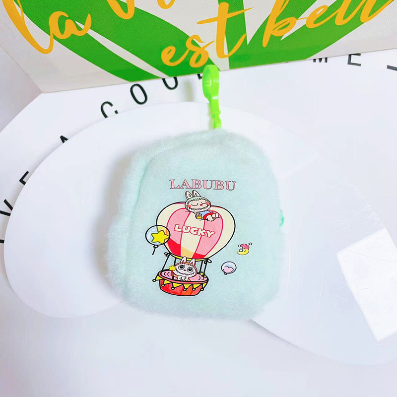 跨境新款labubu拉布布创意硬币口红收纳小包毛绒可挂零钱包散钱包-阿里巴巴