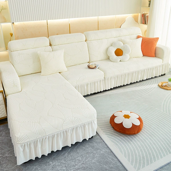 Big Leaf - Off-white ☆ Carved velvet anti-slip design is more compliant