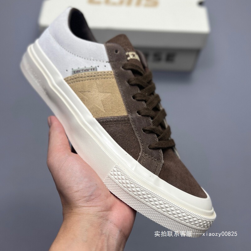 Putian Shoes Converse One Star Brown and White Patchwork Retro Non-Slip Men's Low-Top Canvas Shoes Casual Versatile Sneakers