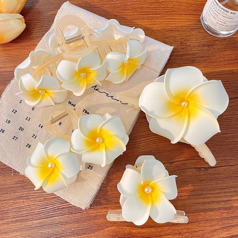 2025 nueva sensación de alto nivel de flores de cabello huevo de flores agarrando clip de cabeza de mujer cabeza de flores de tiburón clip de cabello
