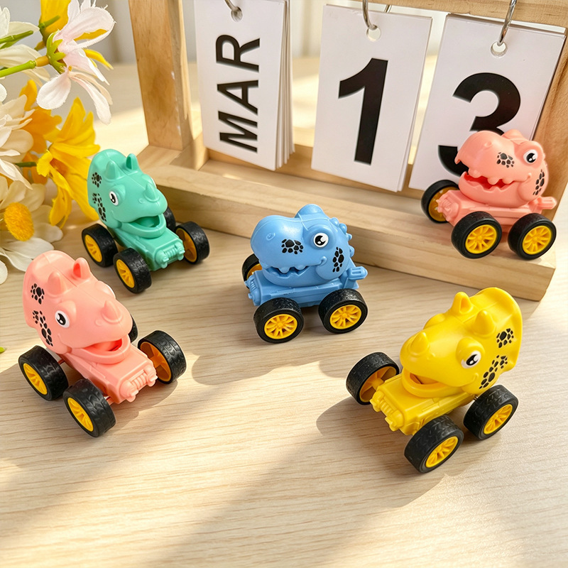 Cartoon dinosaur pull-back car, Tyrannosaurus Rex toy car, Triceratops toy car, small gifts for children, wholesale toys for street vendors
