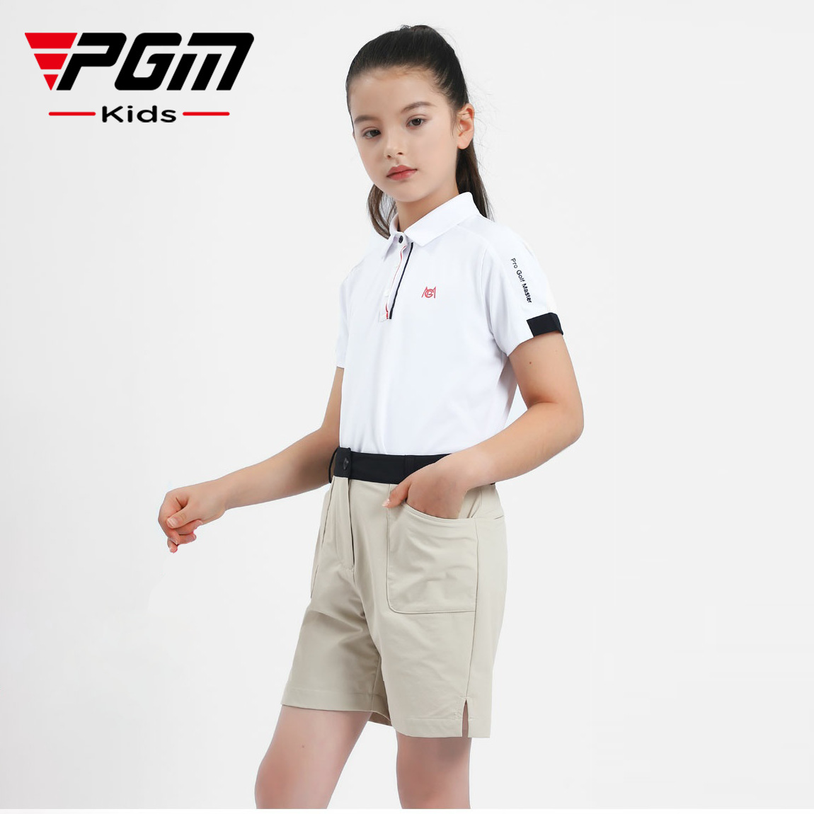 Quần thể thao nữ PGM dáng suông ống rộng, thiết kế xẻ tà, thoáng mát mùa hè — KUZ156-màu trắng, KUZ156-màu xanh nước biển, KUZ156-Kaki