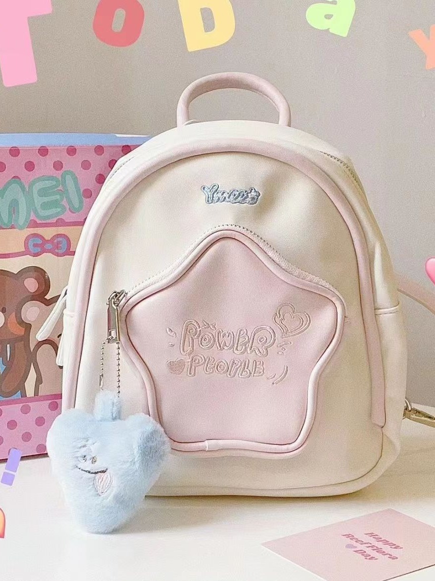 Ymeet estrella de cinco puntas mini mochila 2023 nuevo estudiante universitario lindo Mochila pequeña bolsa de viaje de viajero nicho