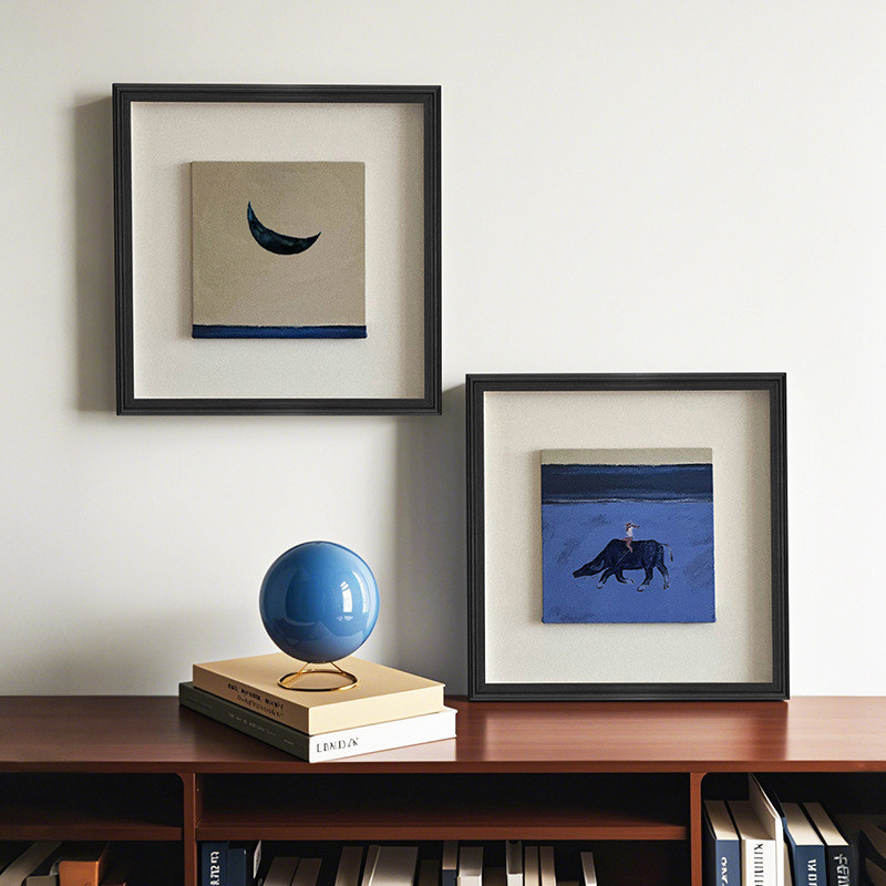 Sideboard Decorative Painting Tv Cabinet Ornaments Dining Table Retro Art Hanging Painting High-End Mid-Century Style Dining Table Background Wall