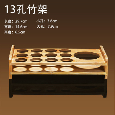 Creativo doméstico comercial licor de bambú taza de madera taza de vino pequeña bandeja de almacenamiento de licores de estilo chino taza de vino un soporte de taza