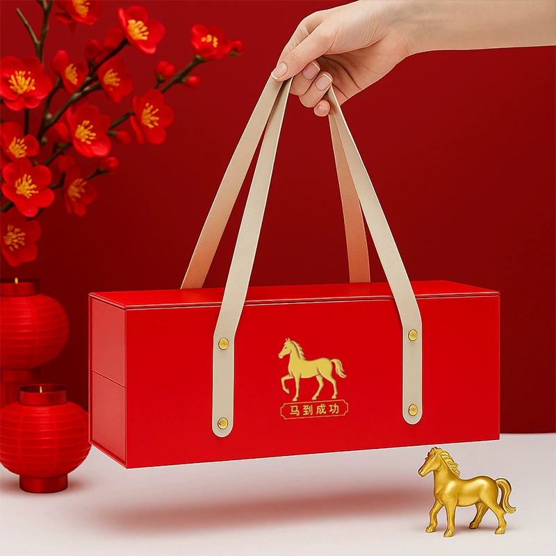 2026 год, Новый год, подарочная коробка в честь года коня, весенний фестиваль, новогодняя подарочная коробка с крышкой, упаковочная коробка, портативная подарочная коробка, индивидуальная настройка