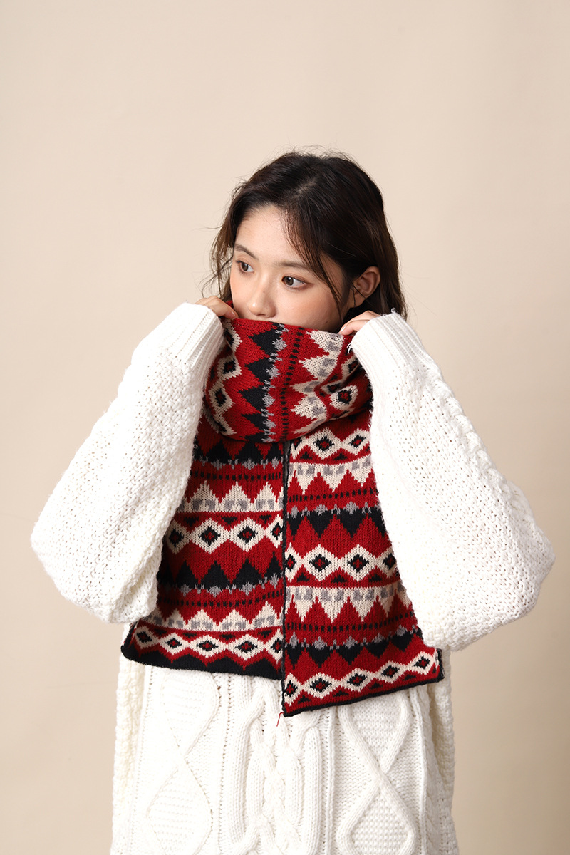 Sciarpa femminile in lana boema ispessita migliorata, stile etnico Xizang, sciarpa autunnale e invernale_voghion.com