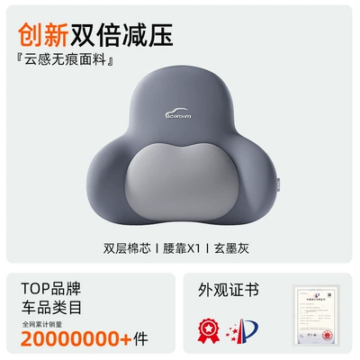 Headrest: Car Seat Cushion Neck - 10a-antibacterial-lumbar-support-i-638yg-1-h-1-dark-gray