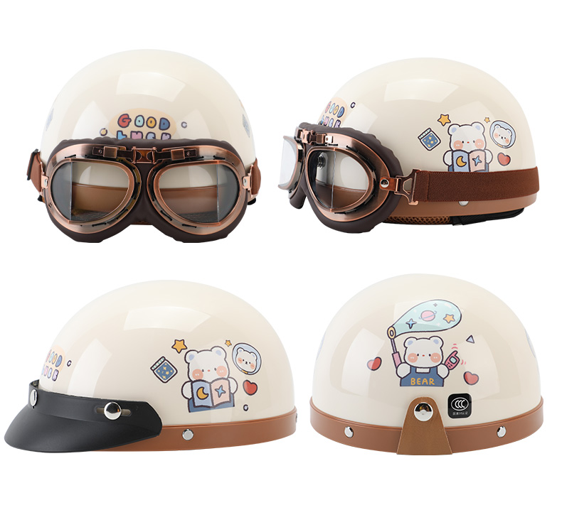 Electric Motorcycle Retro 3C Helmet Men's and Women's Harley Universal Winter Warm Half Helmet