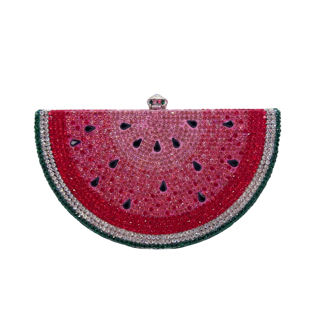 Clutch cross-border sandía con diamantes bolsas de cena Europa y América vestido de fiesta bolsas de noche lujosas bolsas de mano de diamantes de agua