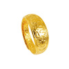 Brass golden ring, 24 carat white gold