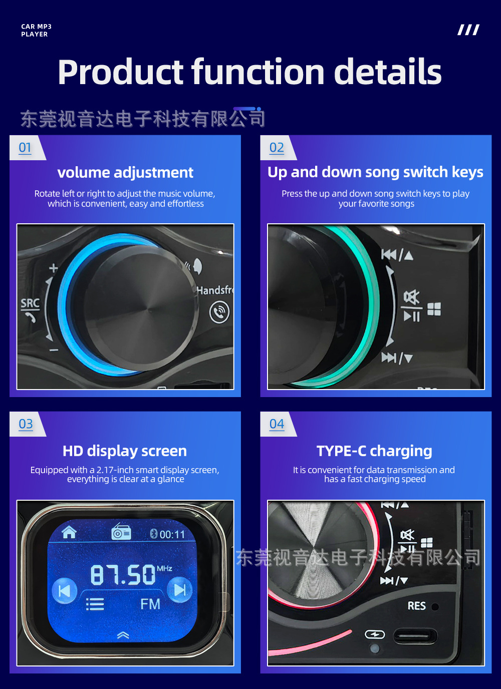 Car MP3 Bluetooth Player 2.2inch Touch Screen with Clock Display Card Slot Car Radio 1668