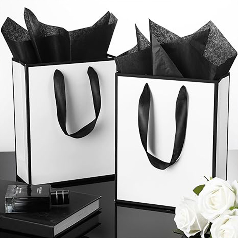 White card tote bag white paper bag wholesale gift bag women clothing store shopping bag jewelry beauty packaging bag
