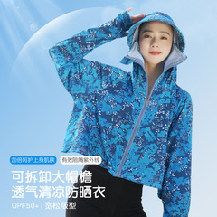 女性用日焼け止め服 2025 新作夏 UVカット アイスシルク日焼け止め服 おしゃれな花柄ショールと取り外し可能なフード付き