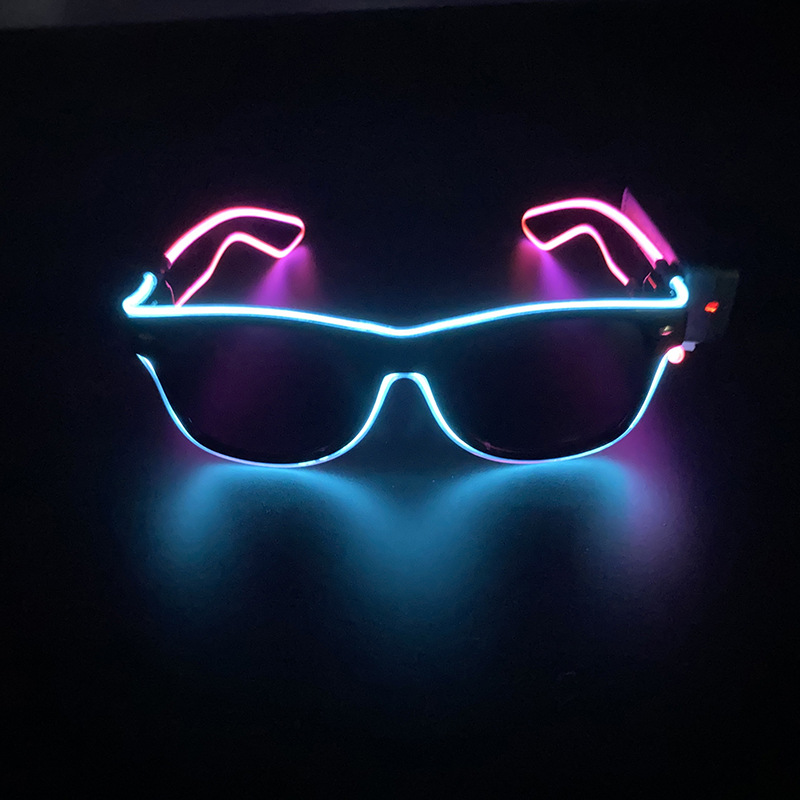 Nuevo comercio exterior de dos colores el juguete fluorescente LED inalámbrico gafas luminosas noche discoteca baile atmósfera accesorios selección multicolor